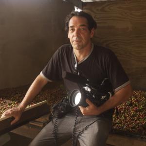 Director Alex Wolfe on a coffee farm during the production of Last Harvest