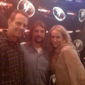 Michael Biehn, Eddie Bauer Jr and his wife Jennifer blanc Biehn at premiere of his new film victom