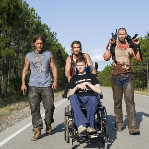 Still of Clayne Crawford, Thomas Brodie-Sangster, Daniel Cudmore and Travis Fimmel in The Baytown Outlaws (2012)