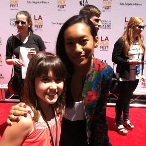 Molly Jackson and Sydney Park at the Earth to Echo red carpet