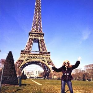 Andrea Anderson Eiffel Tower Paris During Skincare Skineance business trip