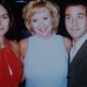 Andrea Anderson, with actress Carrie Ann Moss, and actor Jeremy Pivens, during film premiere, The Crew, Jerry Bruckeimer