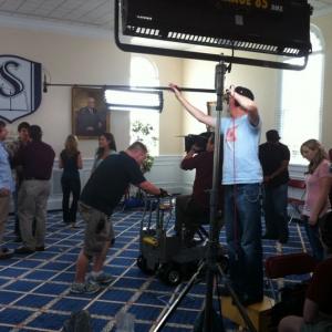 Filming church scene for Destiny Road