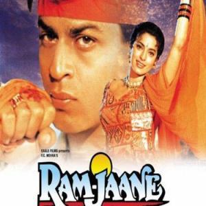 Juhi Chawla and Shah Rukh Khan in Ram Jaane 1995