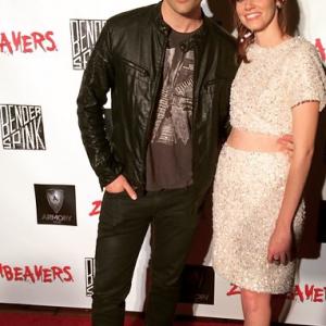 Kash Hovey and Rachel Melvin at event of Zombeavers 2014