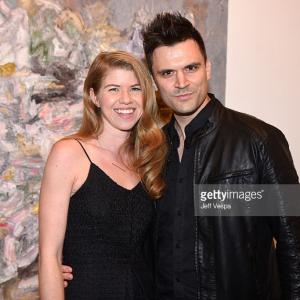Vanessa Prager and Kash Hovey attend Vanessa Prager Dreamers Art Opening Hosted By Fred Armisen at Richard Heller Gallery 
