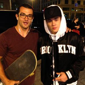 Justin and I ripping up a skate session downtown LA at 3am