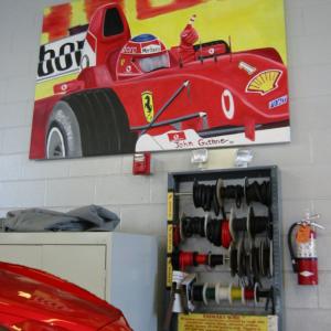 Installation at Ferrari of Denver service garage Shumacher wins again