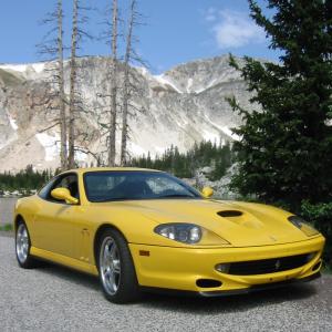 Long distance touring classic, the V-12 Ferrari 550 Maranello. Mine was the first in the world to have a tuned racing exhaust. I did the prototype test and evaluation driving for the manufacture. I broke the welds on the first prototypes with the increas