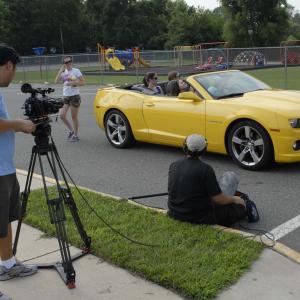 Chevy sponsored spec commerical And the in the starring rolethe 2011 Chevy Camaro!! Transform Bumblebee!!!! lol Chevy also provided the car for the shoot Mt Laurel NJ