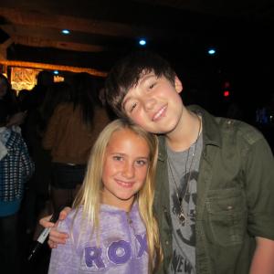 Samantha with Greyson Chance after his concert. She was recently in his music video.