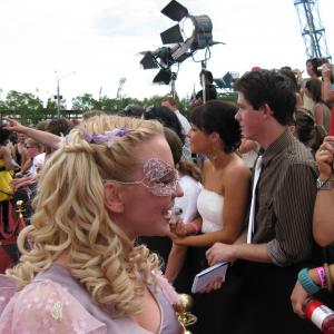 Actress Candice Moll interviews as 'Harmony' from The Fairies at the Australian Record industry Awards.