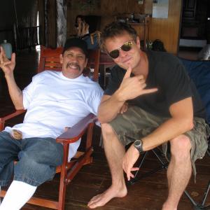 Johnny and Danny Trejo on set of The Lazarus PapersThailand