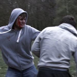Louis Taylor and Warren Day as Tommy and Craig in the short film 'Gang of Hoods'.