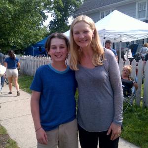 Brady Bryson with Joan Allen on the set of A Good Marriage