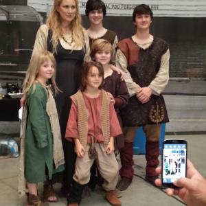 The Young Mikaelson Family backstage on the set of The Originals