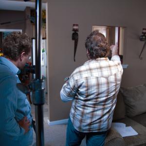 On the set of Running setting up a shot with DP Joe Walker