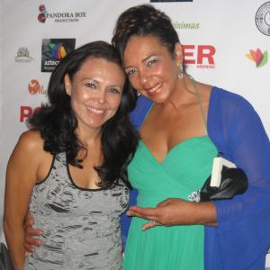 Sandra Santiago with Comedian Kikki Melendez at the red carpet of her screaning film Journey of a Female Comic www.sandrasantiago.com
