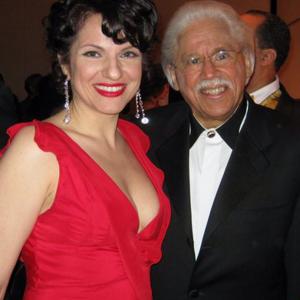 Lina Sarrello with Johnny Pacheco at the Latin ACE Awards in 2010