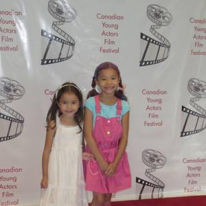 With her sister Fleur at the Canadian young Artist Film Festival