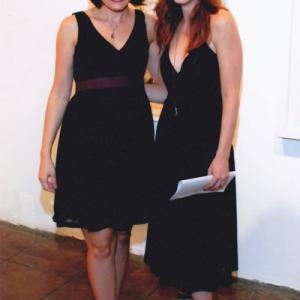 Ellen Thompson and Jessica ODowd at Mercedes Helnweins art opening at Merry Karnowsky Gallery in Los Angeles on August 30 2008