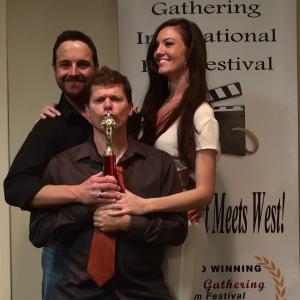 Nicholas Joseph MackeyAshleyReneEverest and Skip Erickson The Cast and Director of Messagewith their First Place Trophy for Best Short Film at the 2014 IGIFF in Cleveland Ohio