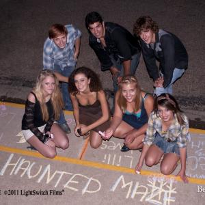 Danielle Leuschen, Cecilianna Arriola, Blase Petak, Sheldon Geer, Emily Dornbusch and Matthew Dillon in Haunted Maze (2013)