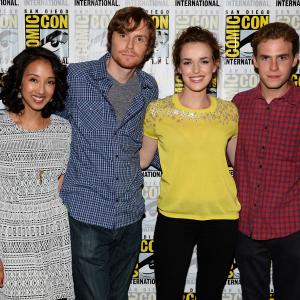 Iain De Caestecker Maurissa Tancharoen Jed Whedon and Elizabeth Henstridge at event of Agents of SHIELD 2013