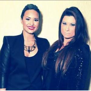 Demi Lovato and Sarah-May Levy. Red Light Traffic event. Beverly Hills.
