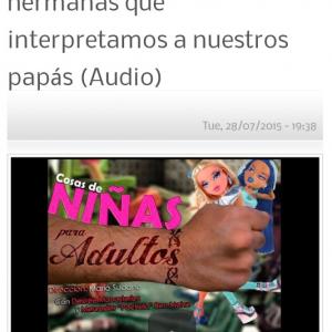 Interview for the newspaper Informe21 Theater play Cosas de nias para adultos