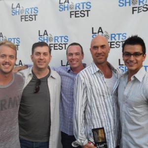 Nathan Carden, Michael Toubassi, Stephen Soucy, Christopher Fairbanks, and David Calderon at Slant's LA Premiere. LA SHORTS FEST, 2011.