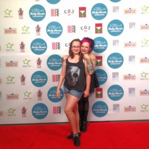 Kelsey Shoup and Inkerbella at the Hollyshorts 2013 Film Festival. Screening of 8.13 on 8/21/13 at the Chinese Theatre.