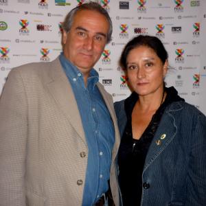 Luis Vitalino Grandón with the great chilean actress Catalina Saavedra at event of Lebu International Film Festival 2013