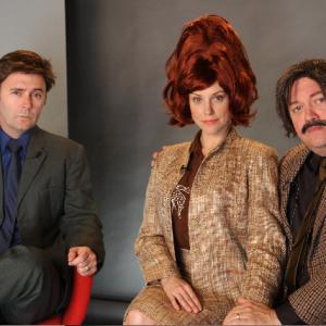 Tom Konkle starring in Invention with Brian Forbes series as Sir Reginald Bo-Hey No. Pictured with co-stars Brittney Powell (wife) and David Beeler (Brian Forbes)