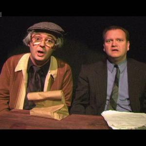 Tom Konkle and David Beeler in live stage performance of The Apple Falls Far
