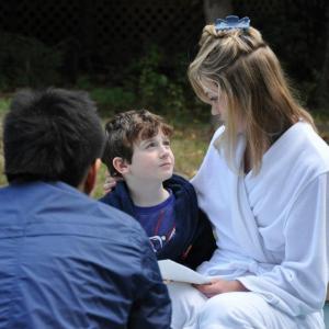 Swim short film Rehearsing on set with Maria Dinn Charlotte and Director Kevin Saychareun August 2012