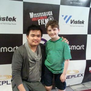 At the Mississauga Independent Film Festival screening of TEN short film with Director Keven Saychareun July 2012