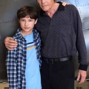 Michael Massee and Blaze Tucker, father and son, between takes on a feature film set.