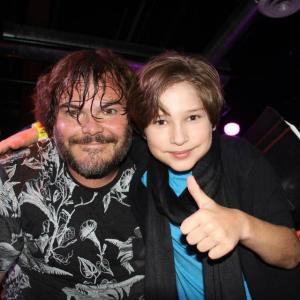 Young Actor and Musician Blaze Tucker meets Inspiring Actor and Musician Jack Black on stage