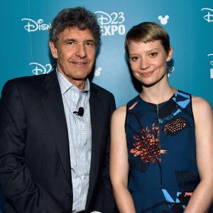 Alan Horn and Mia Wasikowska at event of Alice Through the Looking Glass 2016
