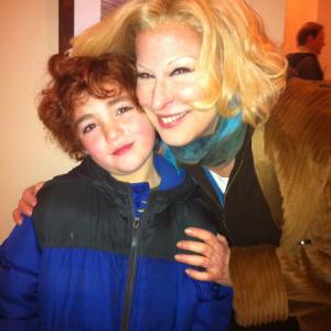 Luke Donaldson and Bette Midler from the set of Parental Guidance