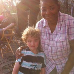Luke and Octavia Spencer on the set of The Trials and Tribulations of a Trailer Trash Housewife