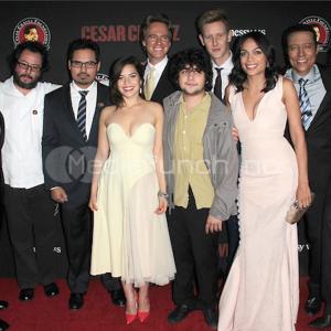 Jack Holmes with Cesar Chavez cast on the red carpet at the premiere on March 20 2014