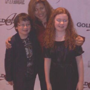 Matthew with Executive Producer Orna Rachovitsky C and actress Amelia Compton Lon the red carpet at the premiere of Two de Force