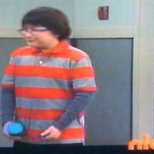 Matthew Jacob Wayne in one of his scenes on iCarly on Nickelodeon which he was a guest star on in season 5 on the 100th episode iBattle Chip