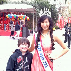 Matthew Jacob Wayne paid a visit to his God Sister Miss Teen Asia USA Meeghan Henry at the American Asian Festival in Pomona CA in February 2012