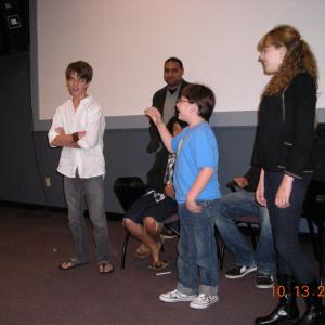 Matthew Wayne answers a question after a private screening of the short film WURM October 2010