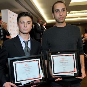 Alex Ozerov and Brandon Cronenberg  TIFF award ceremony