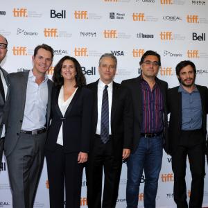 Maziar Bahari Gael Garca Bernal Tom Ortenberg Gigi Pritzker Jon Stewart Jason Cassidy and Peter Lawson at event of Rosewater 2014