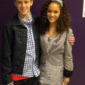 Dale Whibley  Madison Pettis on set at Life With Boys